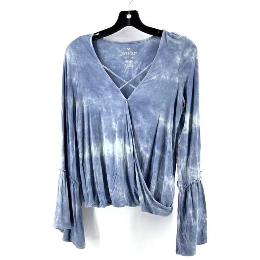 American Eagle Soft & Sexy Blue Tie dye top Medium